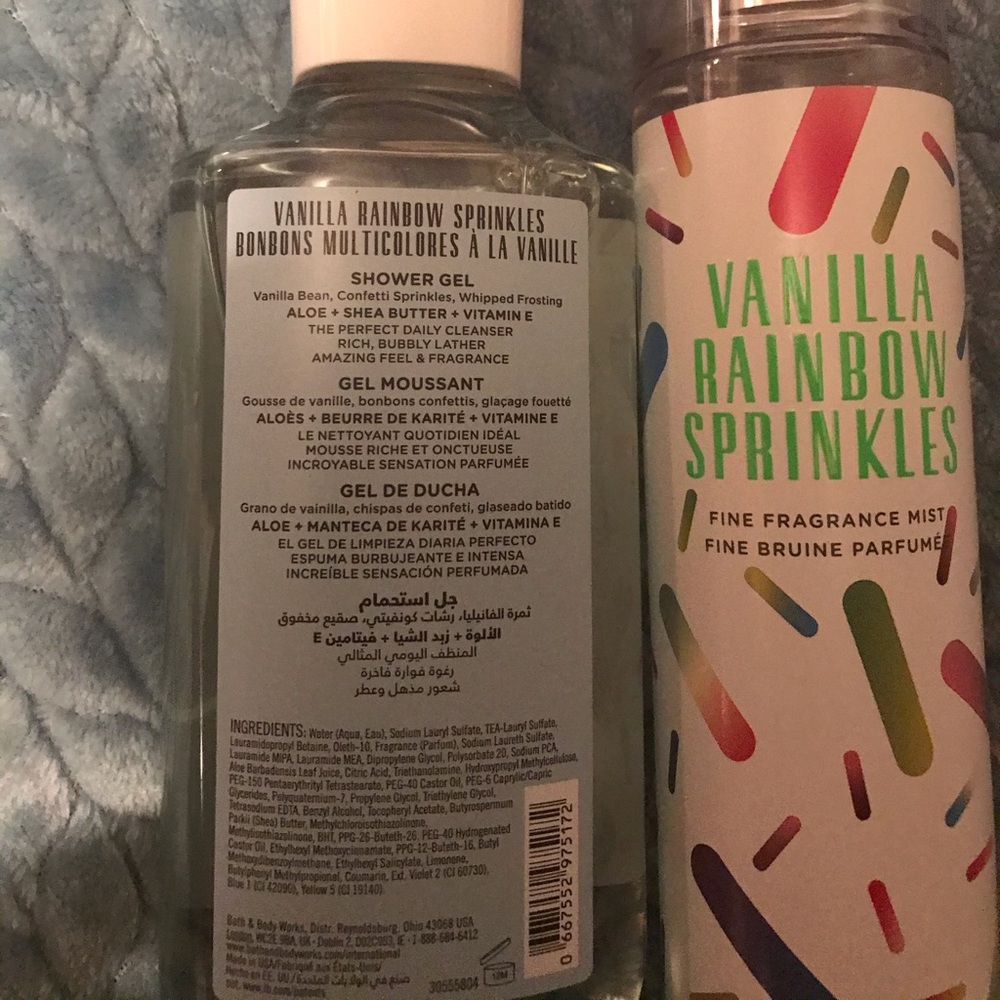 Vanilla rainbow sprinkles body cream/mist